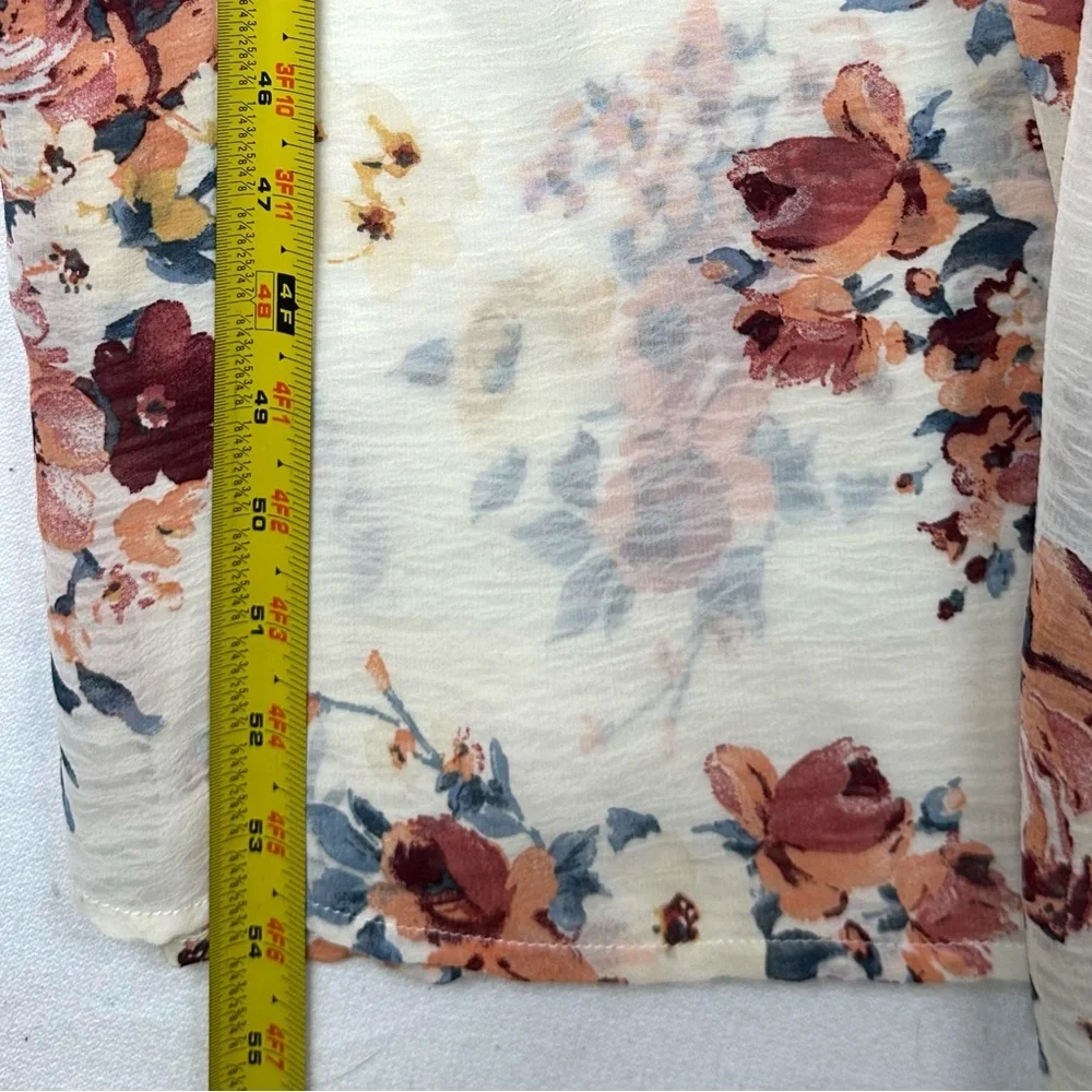 Sadie & Sage Floral Chiffon  Flutter Sleeve Split Leg Maxi Dress Cottagecore - Picture 8 of 8